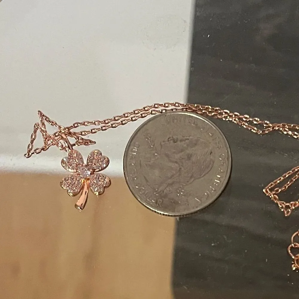 The Lucky Charm Pendant necklace in 18k rose gold over silver